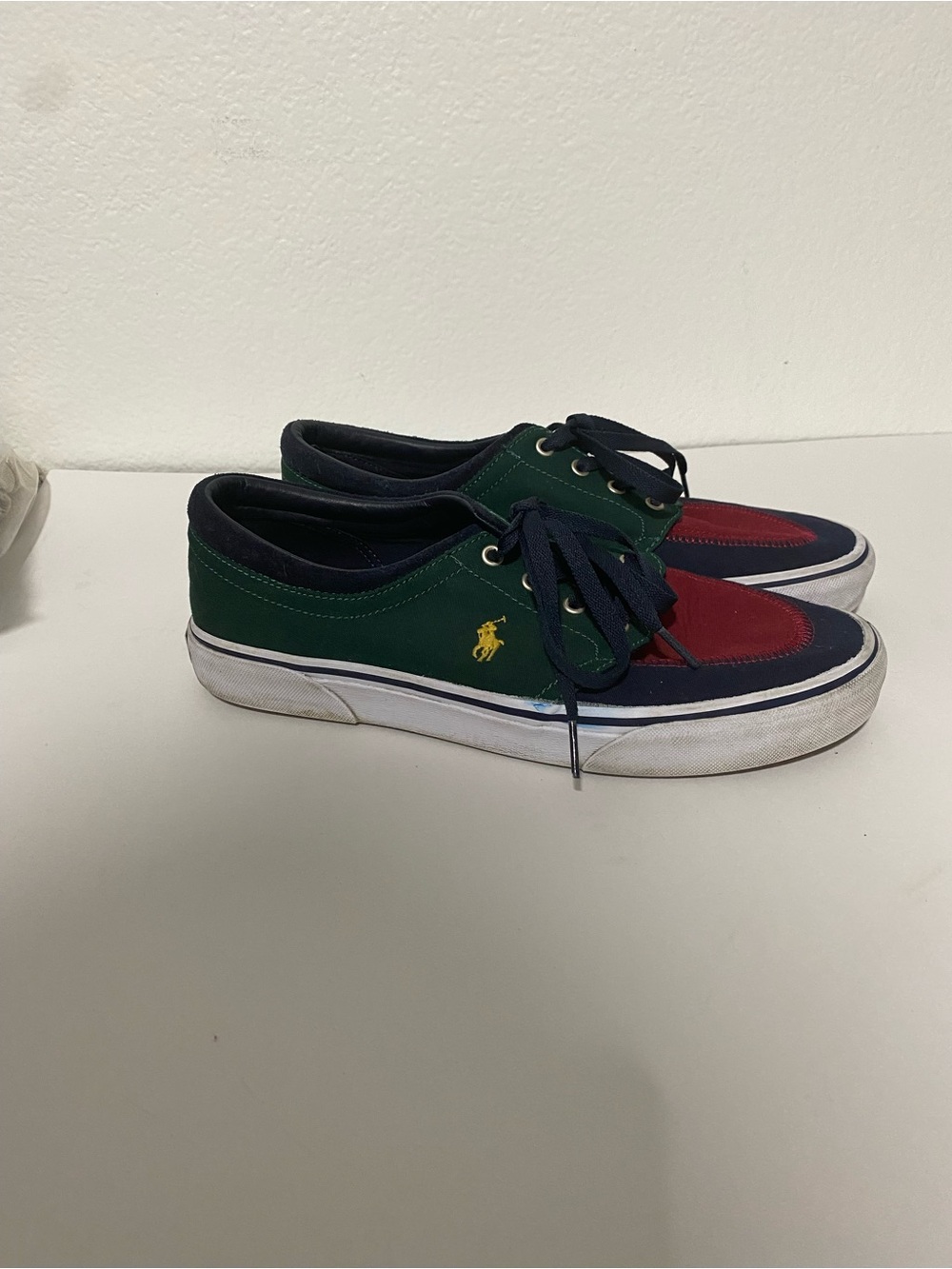 Polo by Ralph Lauren Kids Navy, Green & Red Canvas Low-Top Sneakers